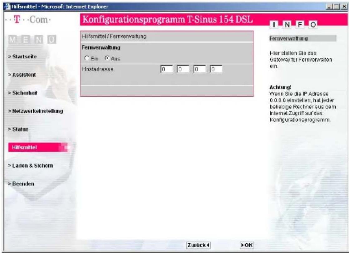 T-Mobile Sinus 154 DSL - Fernverwaltung - 1