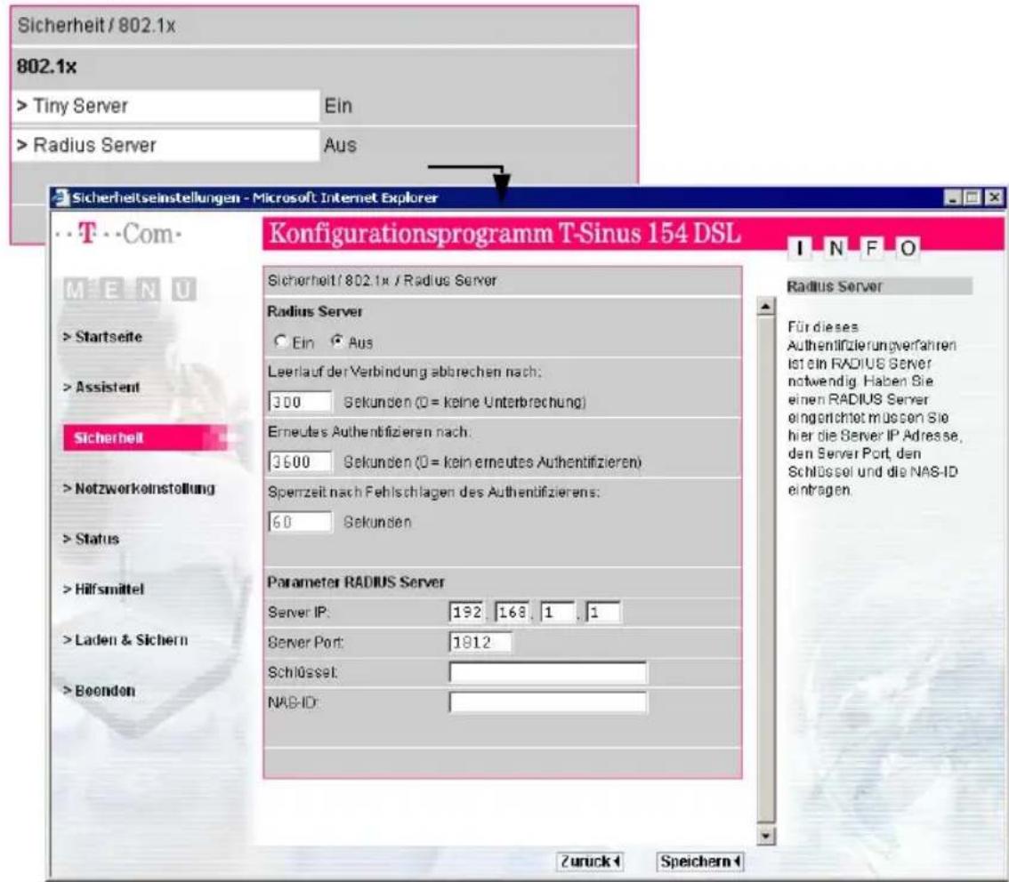 T-Mobile Sinus 154 DSL - Radius Server - 1