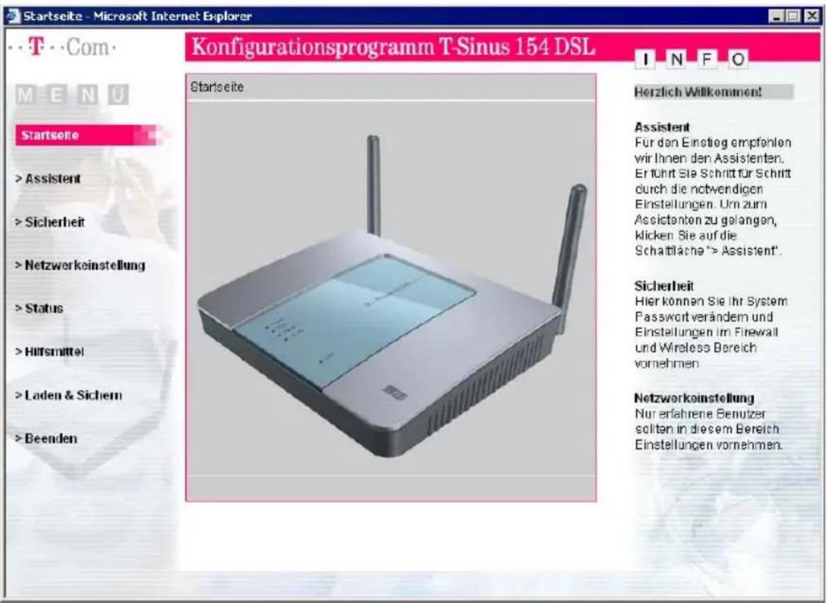 T-Mobile Sinus 154 DSL - Erweiterte Konfiguration - 1