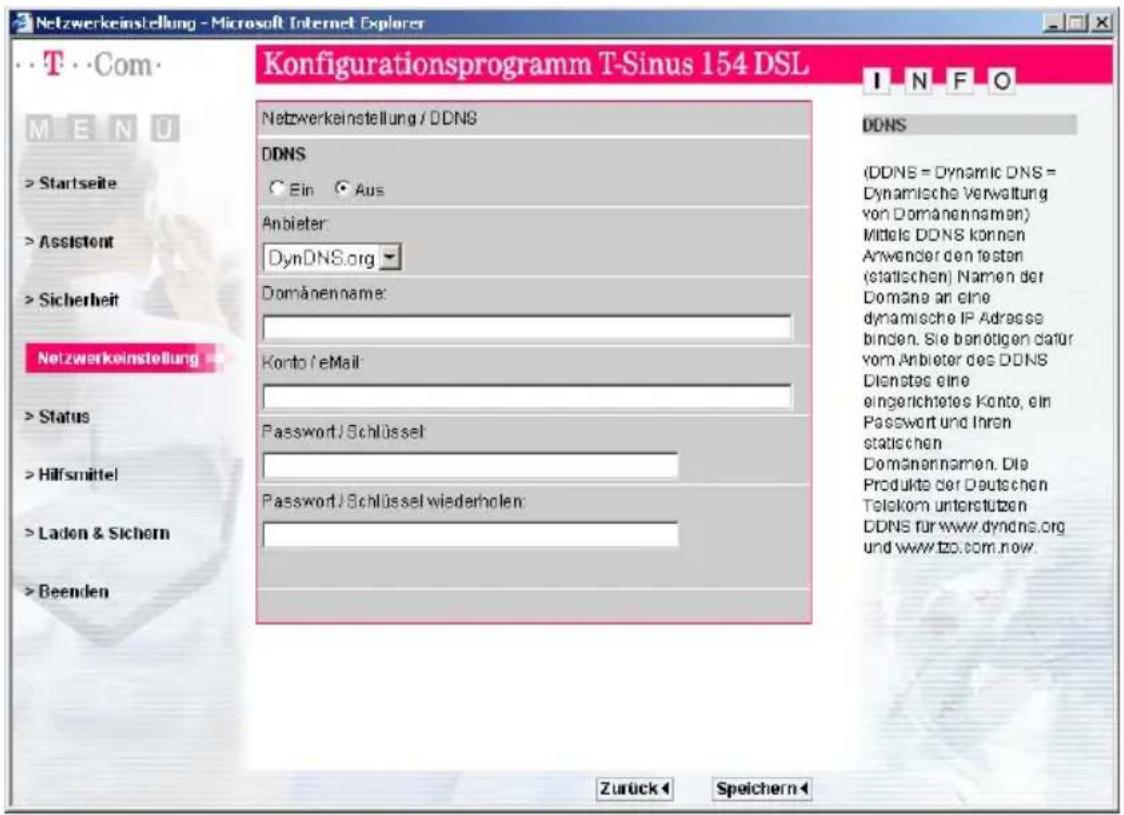 T-Mobile Sinus 154 DSL - Erweiterte Konfiguration - 1
