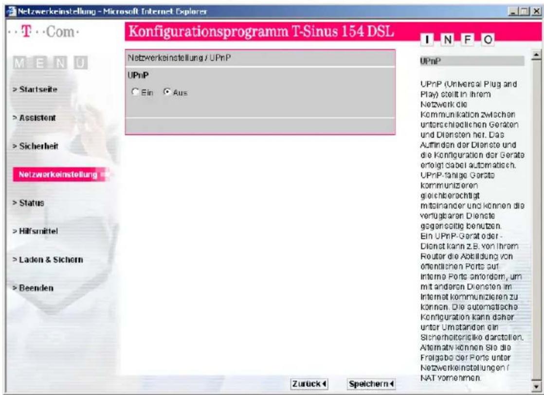 T-Mobile Sinus 154 DSL - Erweiterte Konfiguration - 1