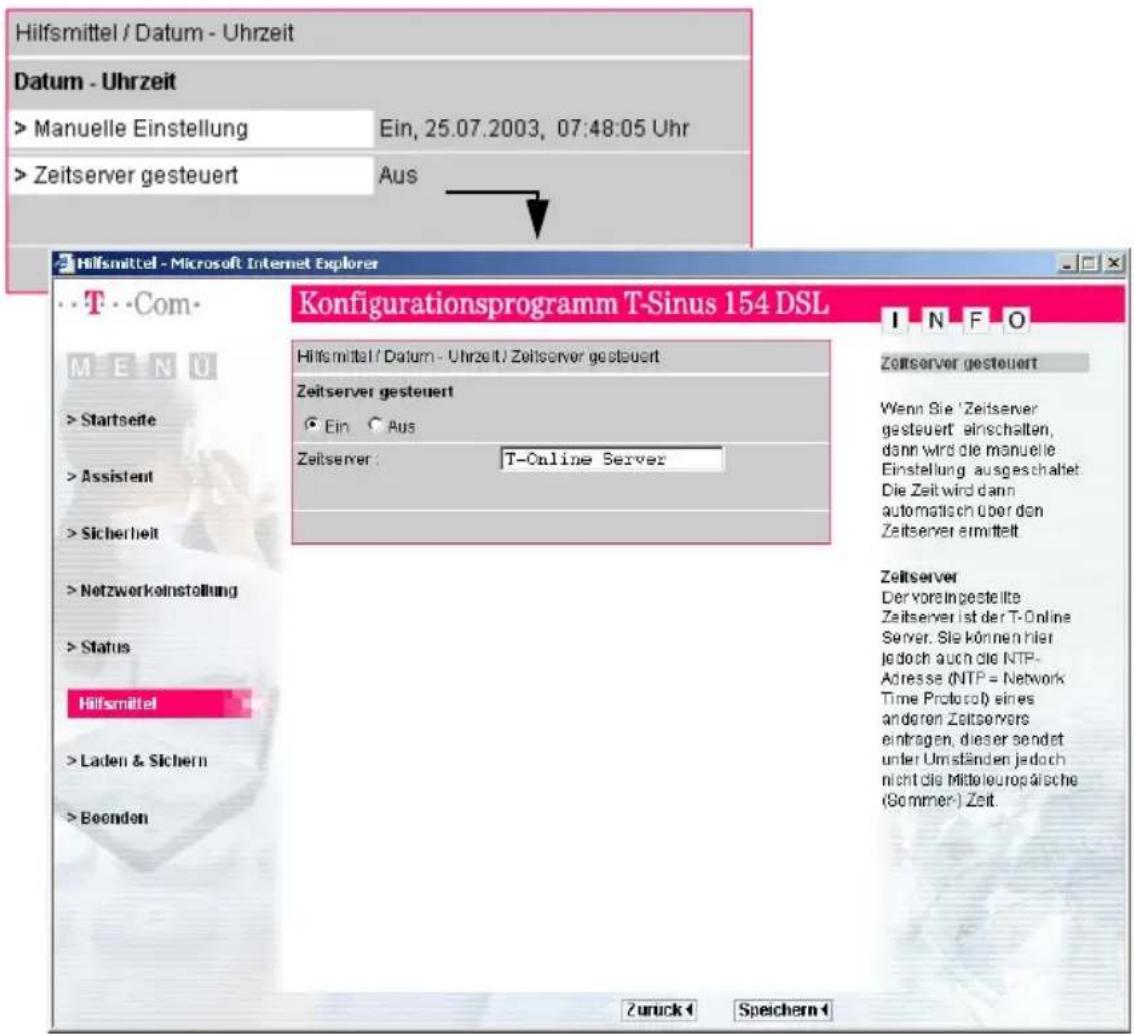 T-Mobile Sinus 154 DSL - Administration des T-Sinus 154 DSL - 1