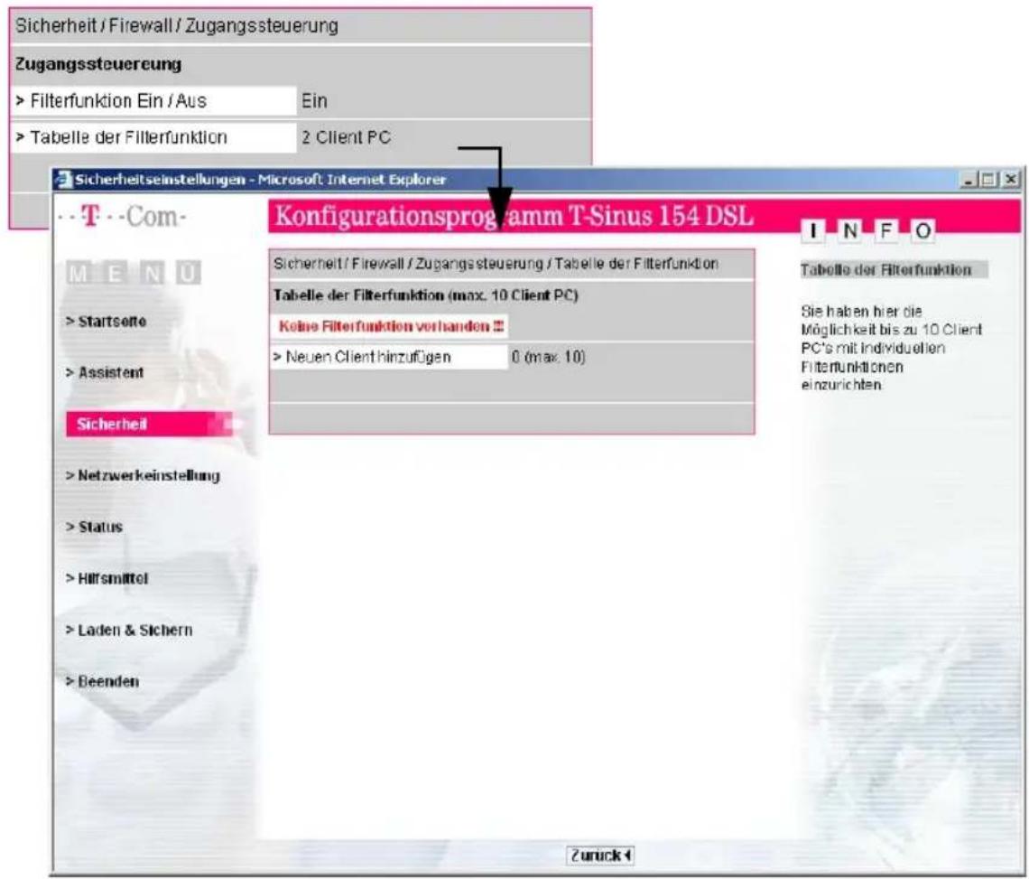 T-Mobile Sinus 154 DSL - Erweiterte Konfiguration - 1