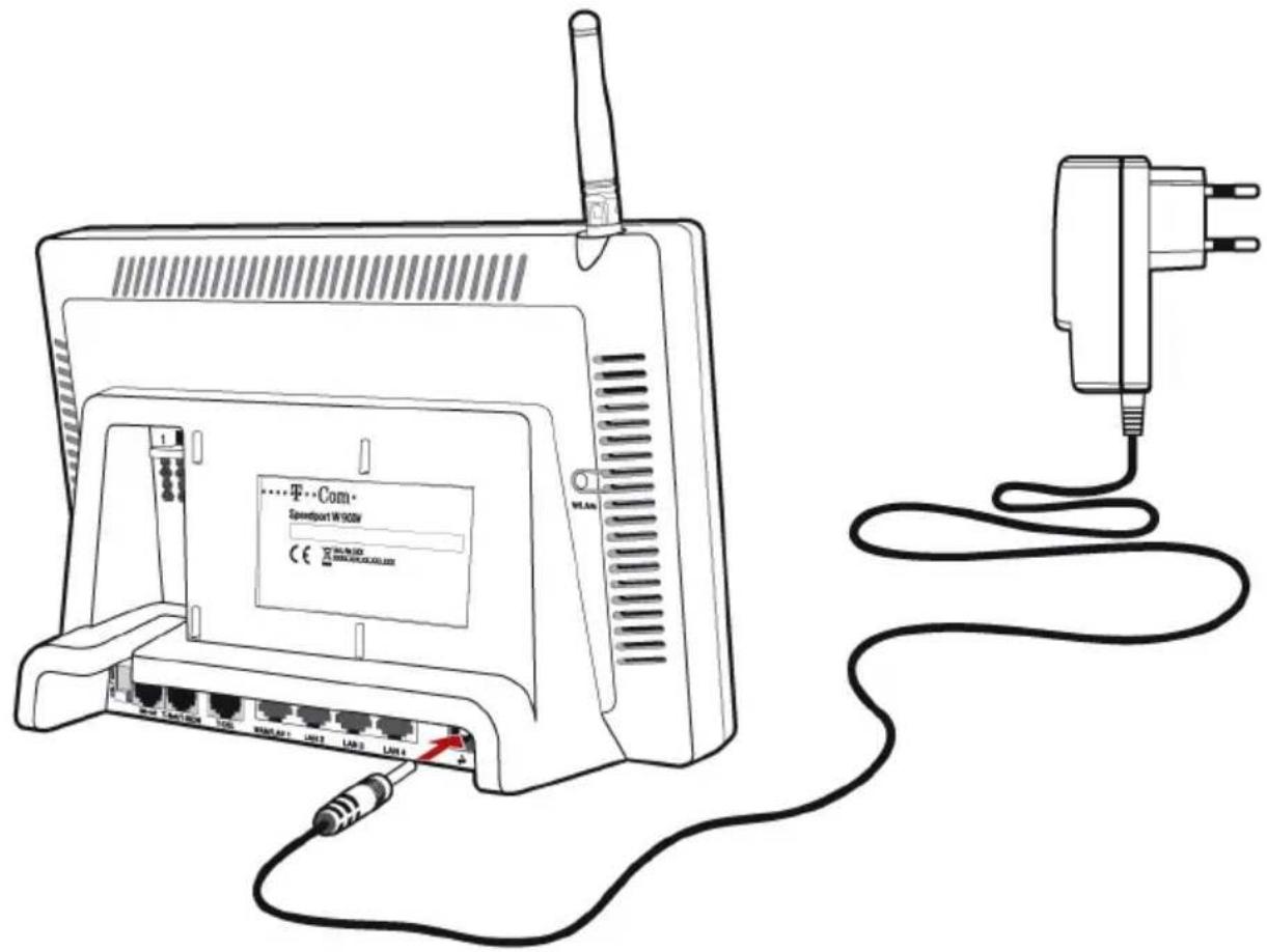 T-Mobile Speedport W 900V - Speedport W 900V an die Stromversorgung anschließen - 1