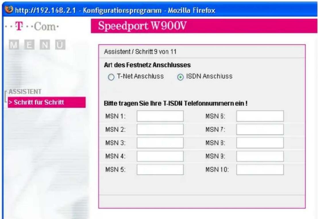 T-Mobile Speedport W 900V - Speedport W 900V mit dem Assistenten als DSL-Router einrichten - 13