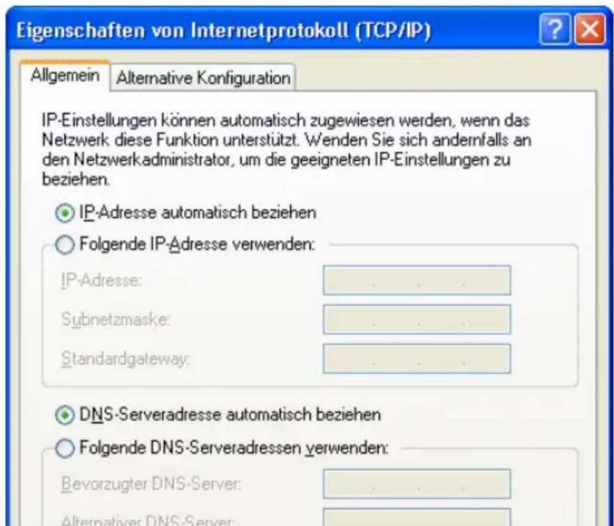 T-Mobile Speedport W 900V - IP-Adresse automatisch beziehen in Windows XP - 1