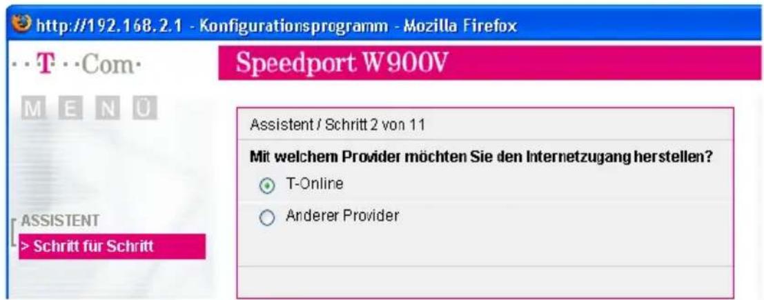 T-Mobile Speedport W 900V - Speedport W 900V mit dem Assistenten als DSL-Router einrichten - 5