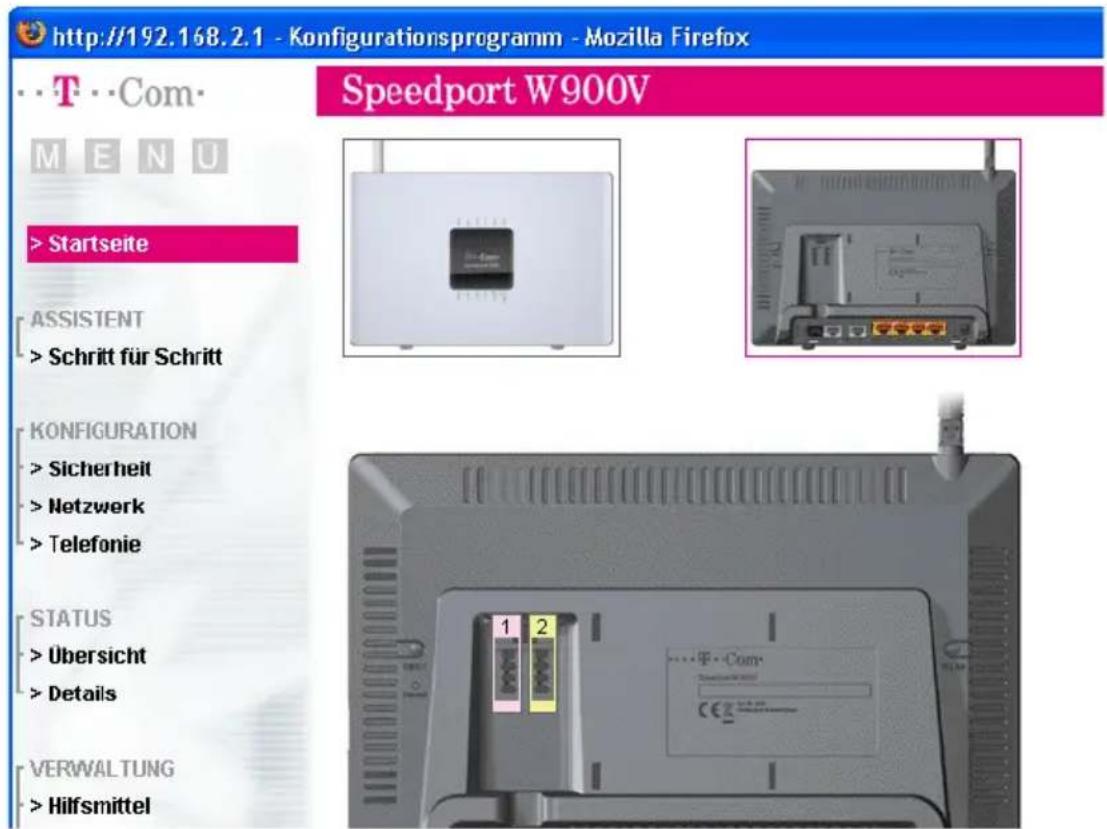 T-Mobile Speedport W 900V - Speedport W 900V mit dem Assistenten als DSL-Router einrichten - 3