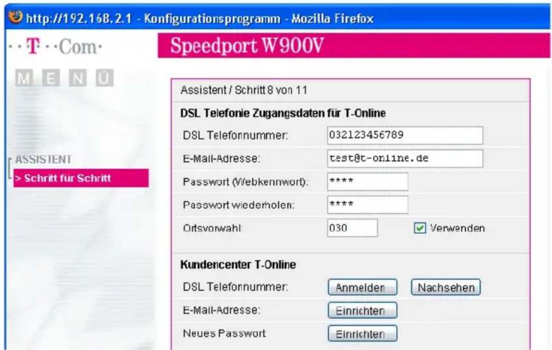T-Mobile Speedport W 900V - Speedport W 900V mit dem Assistenten als DSL-Router einrichten - 11