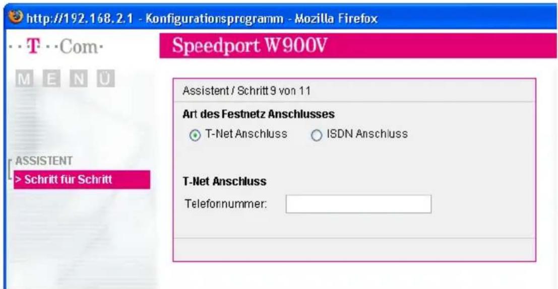 T-Mobile Speedport W 900V - Speedport W 900V mit dem Assistenten als DSL-Router einrichten - 12