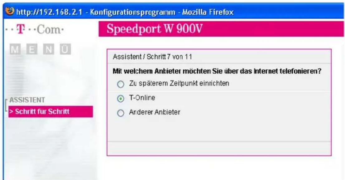 T-Mobile Speedport W 900V - Speedport W 900V mit dem Assistenten als DSL-Router einrichten - 10