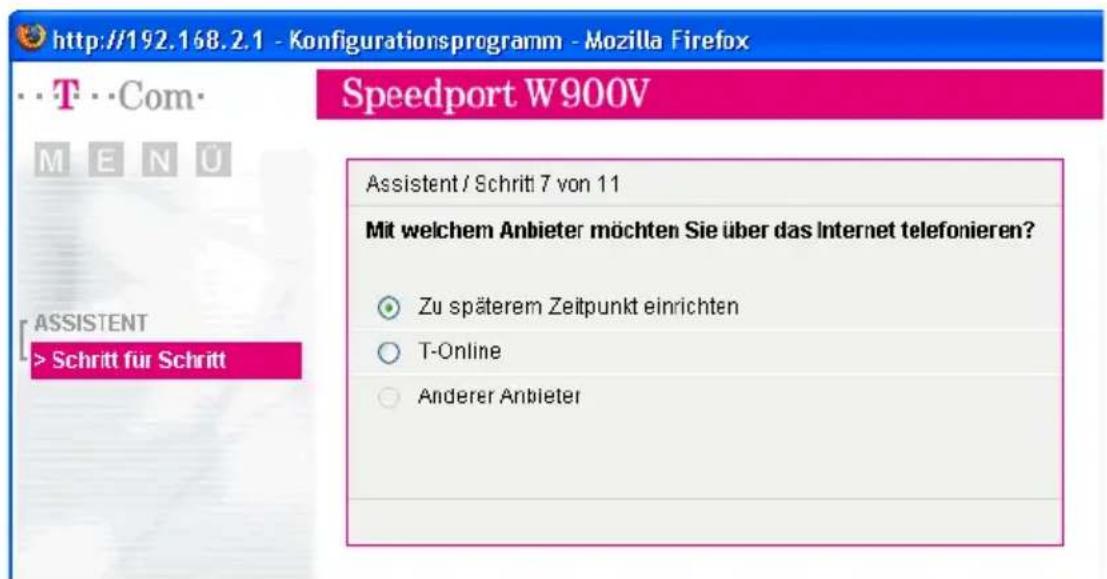 T-Mobile Speedport W 900V - Zugangsdaten für die DSL Telefonie später einrichten - 1