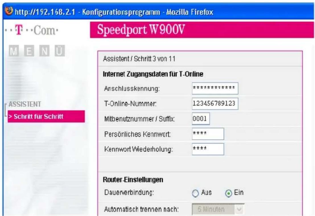 T-Mobile Speedport W 900V - Speedport W 900V mit dem Assistenten als DSL-Router einrichten - 6