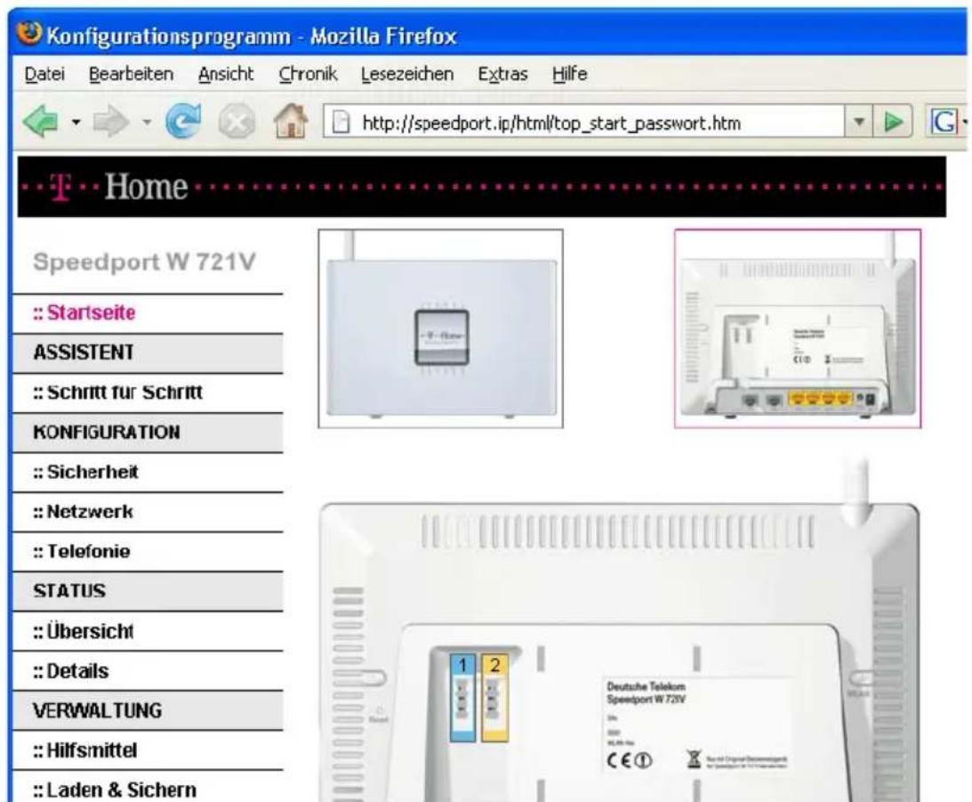 T-Mobile Speedport W 721V - Speedport W 721V mit dem Assistenten für Internetverbindungen und DSL Telefonie einrichten - 3