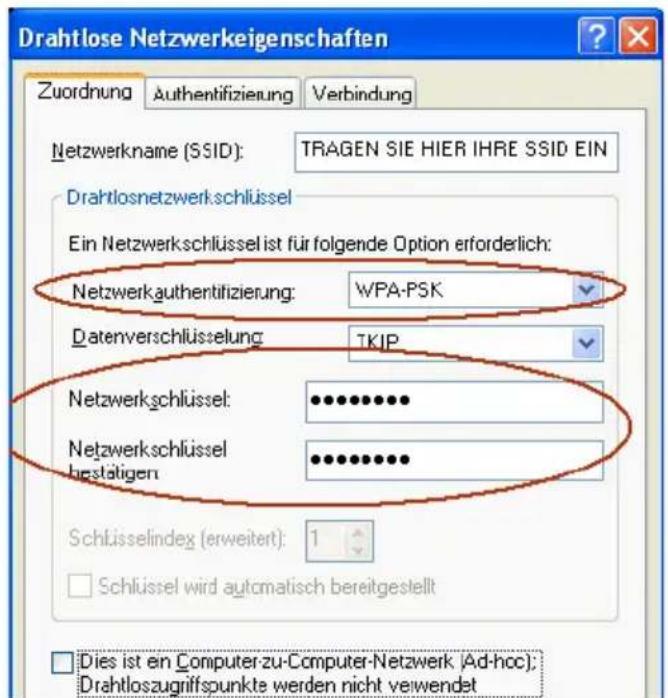 T-Mobile Speedport W 721V - WLAN-Verbindungseinstellungen in Windows XP - 2