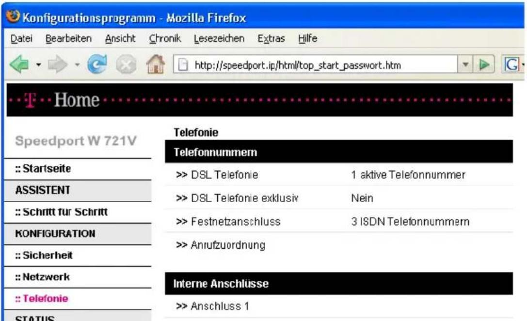 T-Mobile Speedport W 721V - Benutzeroberfläche des Speedports W 721V öffnen - 2