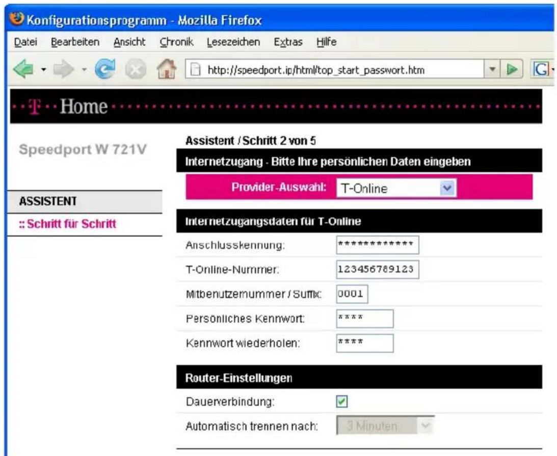 T-Mobile Speedport W 721V - Speedport W 721V mit dem Assistenten für Internetverbindungen und DSL Telefonie einrichten - 6