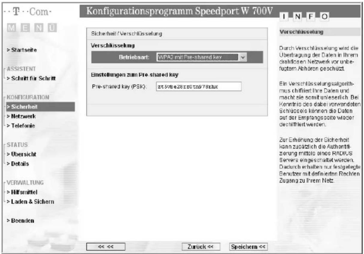 T-Mobile Speedport W 700V - WPA2- und WPA/WPA2-Verschlüsselung - 1