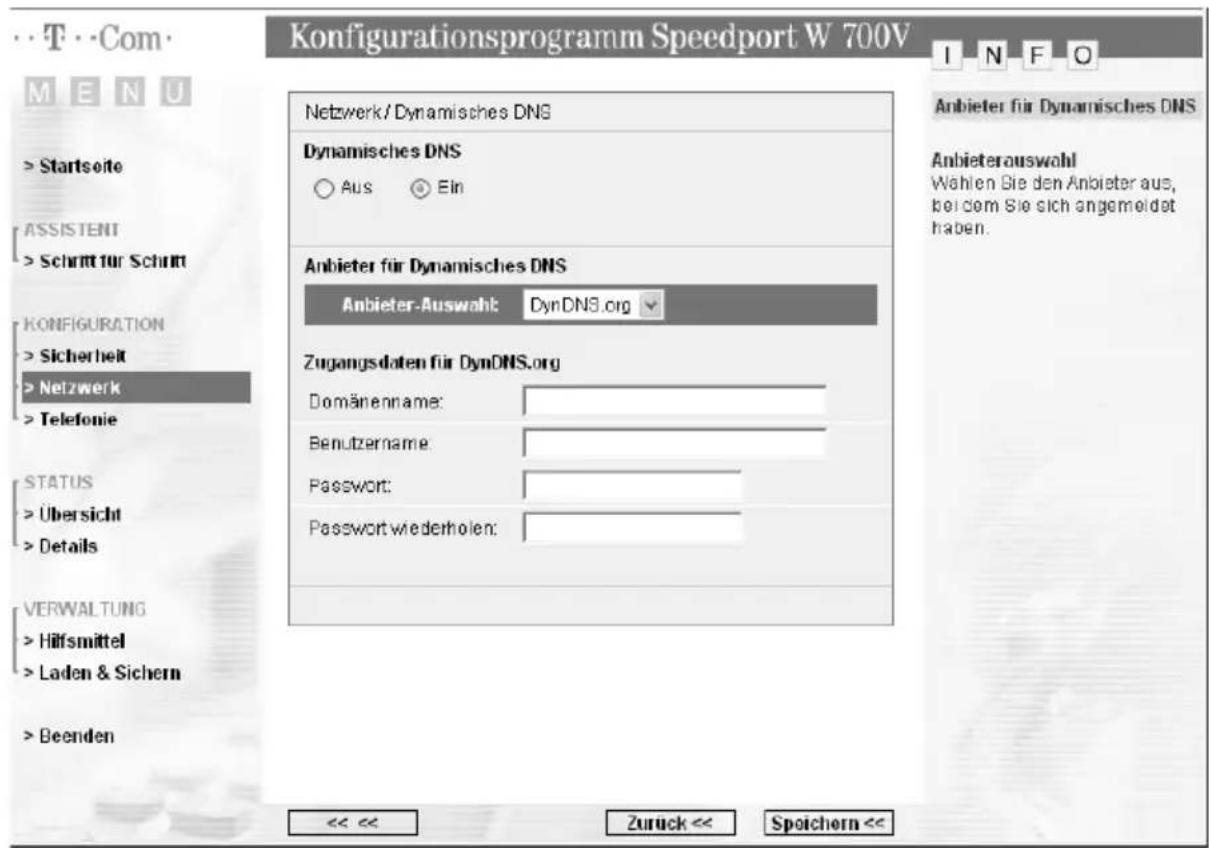 T-Mobile Speedport W 700V - Dynamisches DNS (DynDNS) – Domänennamen bei dynamischer IP-Adresse zuordnen - 1