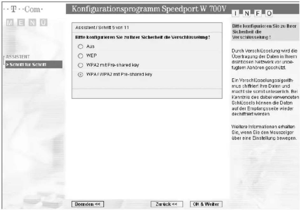 T-Mobile Speedport W 700V - Verschlüsselung - 1