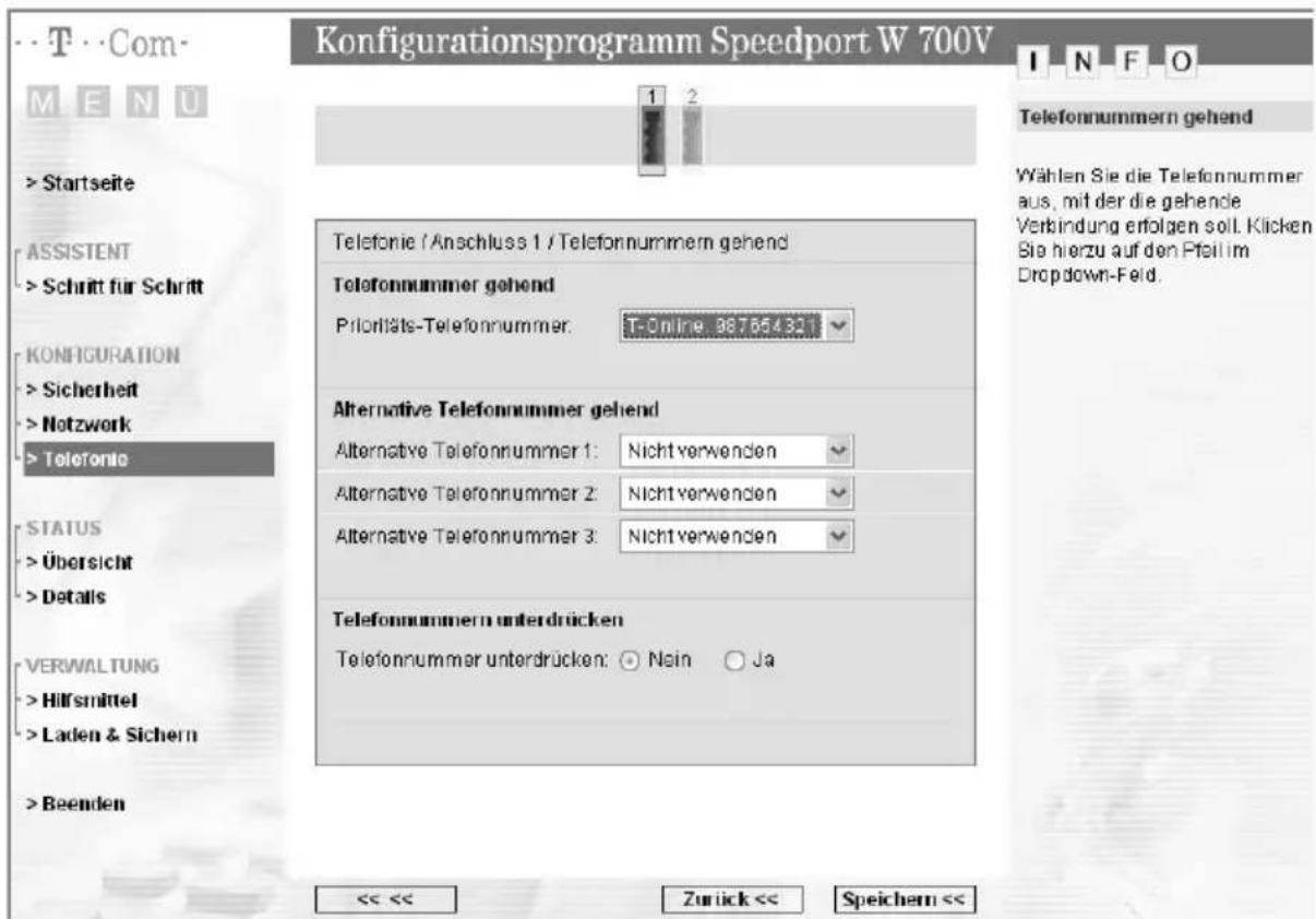 T-Mobile Speedport W 700V - Interne Anschlüsse - 2