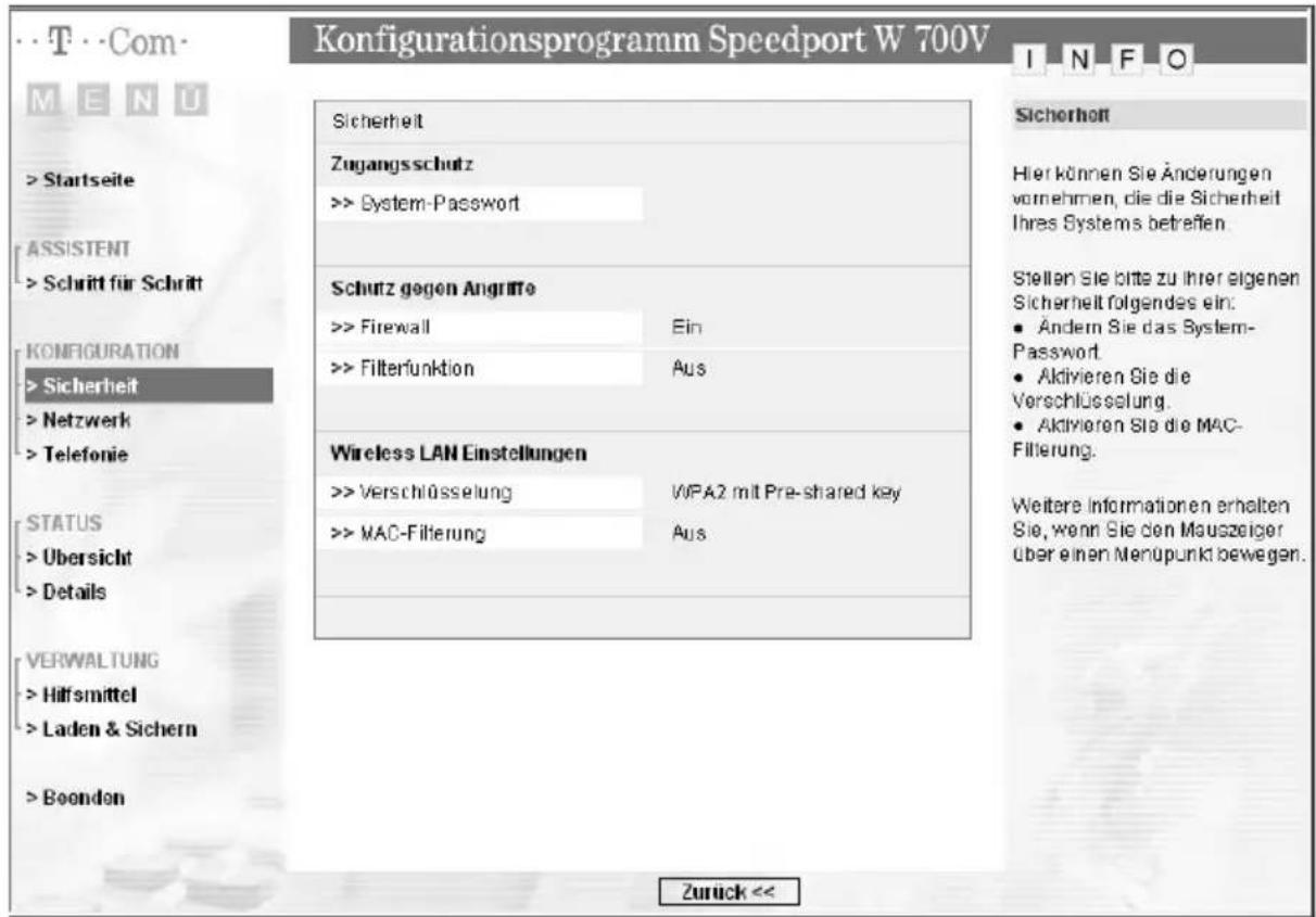 T-Mobile Speedport W 700V - Sicherheit für den Netzbetrieb - 1