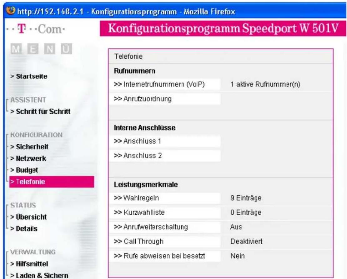 T-Mobile Speedport W 501V - Benutzeroberfläche des Speedports W 501V öffnen - 2