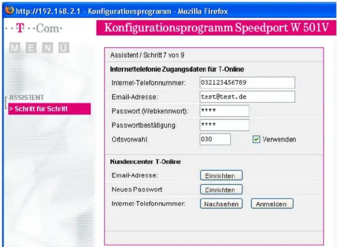 T-Mobile Speedport W 501V - Speedport W 501V mit dem Assistenten als DSL-Router einrichten - 9