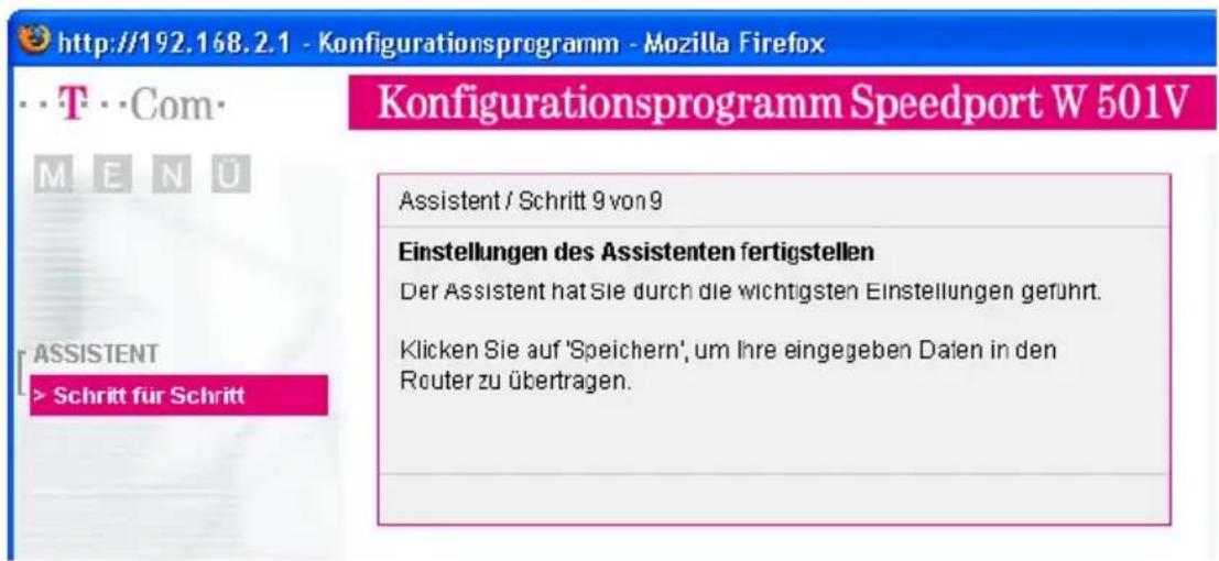 T-Mobile Speedport W 501V - Speedport W 501V mit dem Assistenten als DSL-Router einrichten - 11