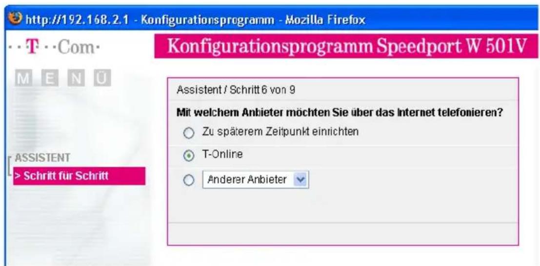 T-Mobile Speedport W 501V - Speedport W 501V mit dem Assistenten als DSL-Router einrichten - 8