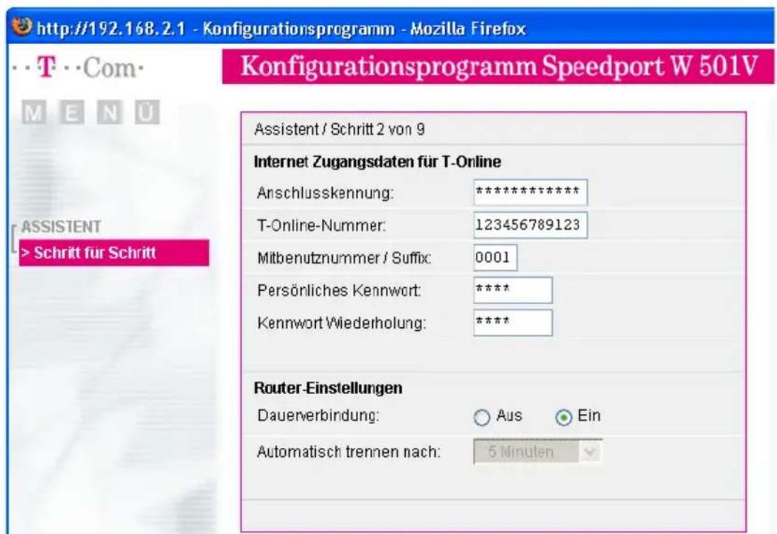 T-Mobile Speedport W 501V - Speedport W 501V mit dem Assistenten als DSL-Router einrichten - 4
