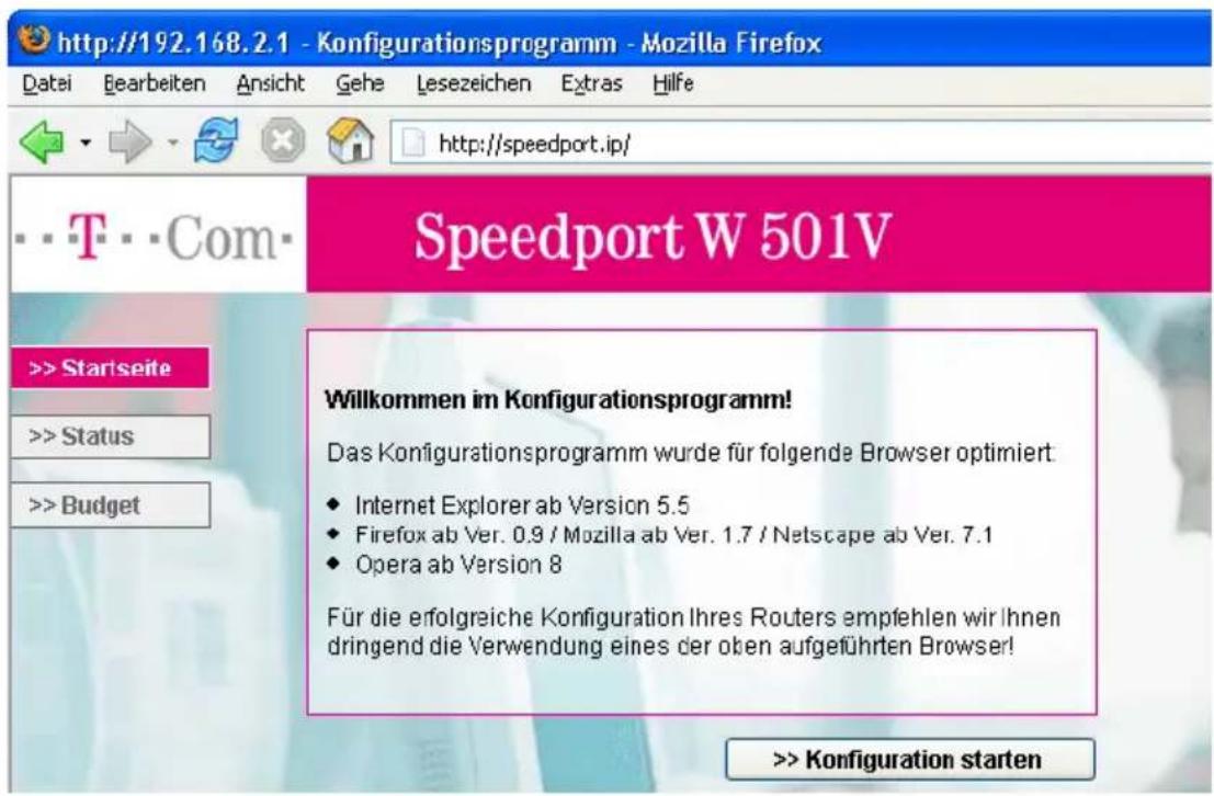T-Mobile Speedport W 501V - Speedport W 501V mit dem Assistenten als DSL-Router einrichten - 1