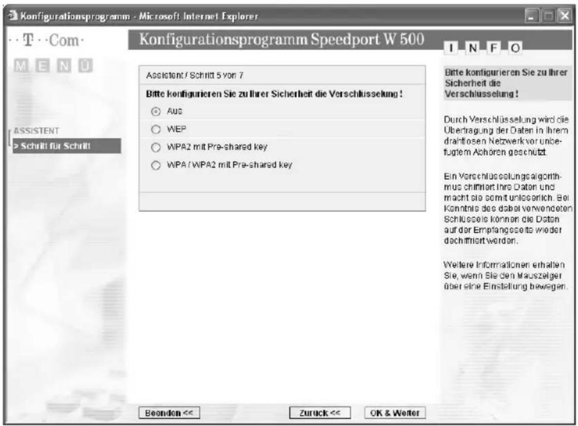 T-Mobile Speedport W 500 - Verschlüsselung - 1