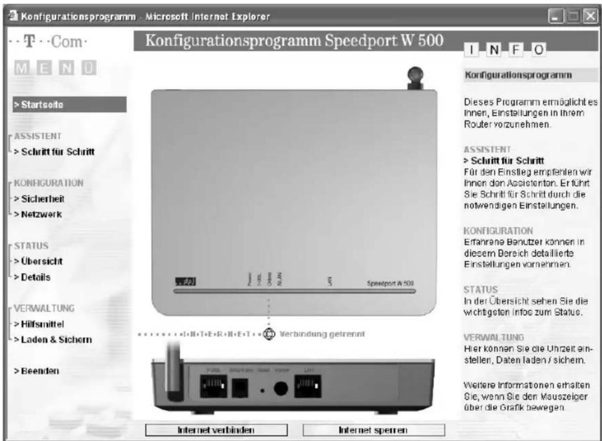 T-Mobile Speedport W 500 - Erweiterte Konfiguration - 1