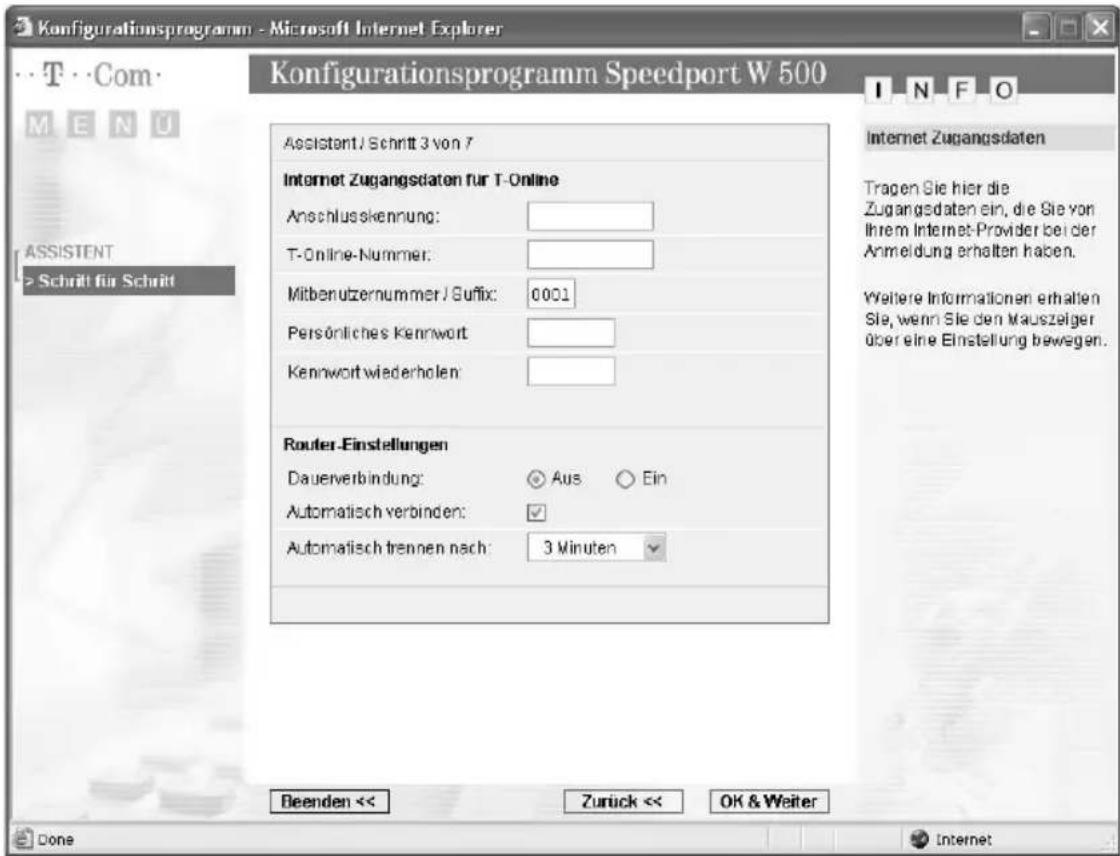 T-Mobile Speedport W 500 - Basiskonfiguration - 1