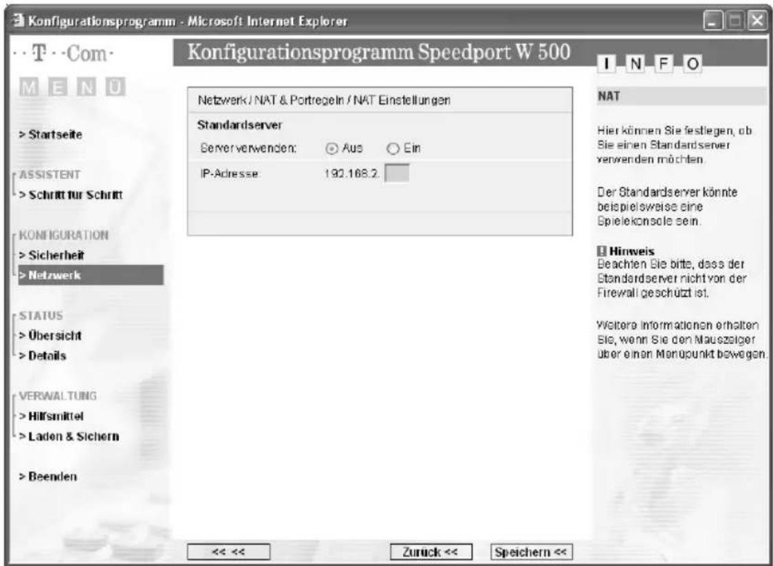 T-Mobile Speedport W 500 - Erweiterte Konfiguration - 2