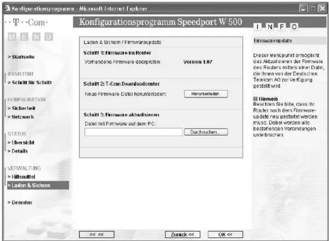 T-Mobile Speedport W 500 - Administration des Speedport W 500 - 1