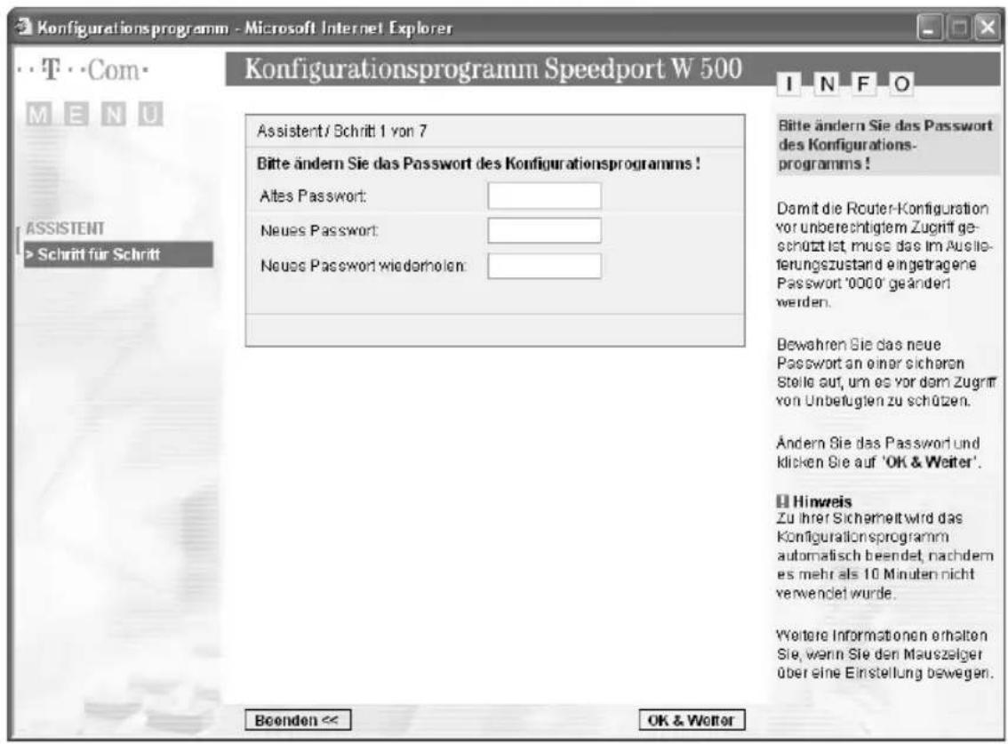 T-Mobile Speedport W 500 - Konfiguration mit dem Assistenten - 1