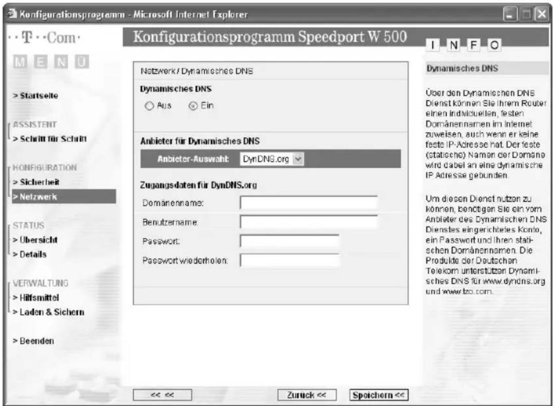 T-Mobile Speedport W 500 - Erweiterte Konfiguration - 1