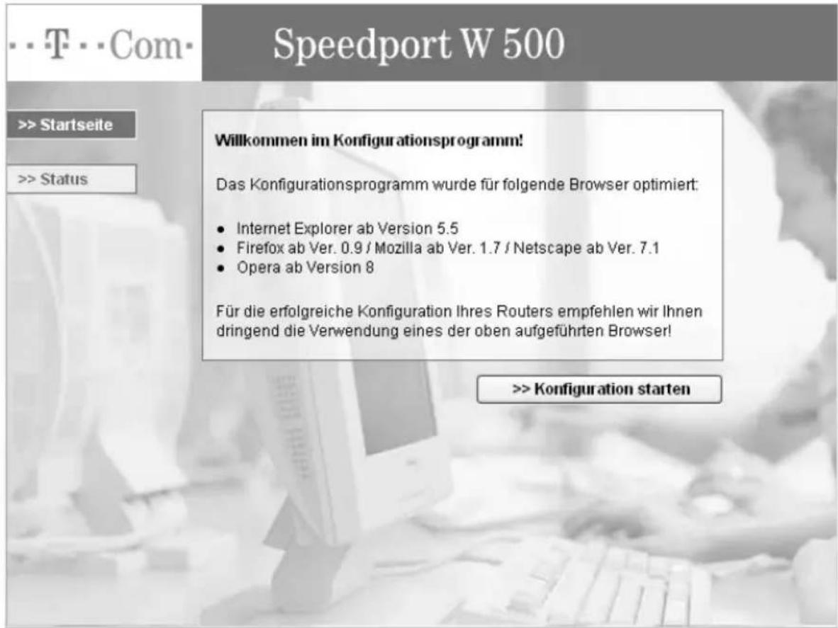 T-Mobile Speedport W 500 - Basiskonfiguration - 1