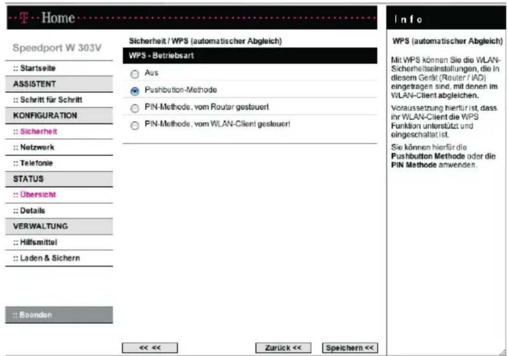 T-Mobile Speedport W 303V - WPS (automatischer Abgleich) - 1
