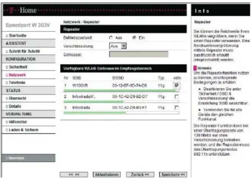 T-Mobile Speedport W 303V - Betrieb ohne Verschlüsselung: Konfiguration der Basis - 3