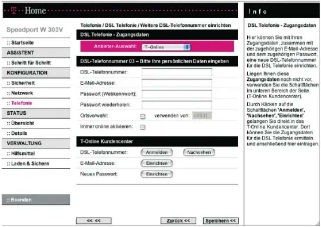 T-Mobile Speedport W 303V - DSL-Telefonie - 3