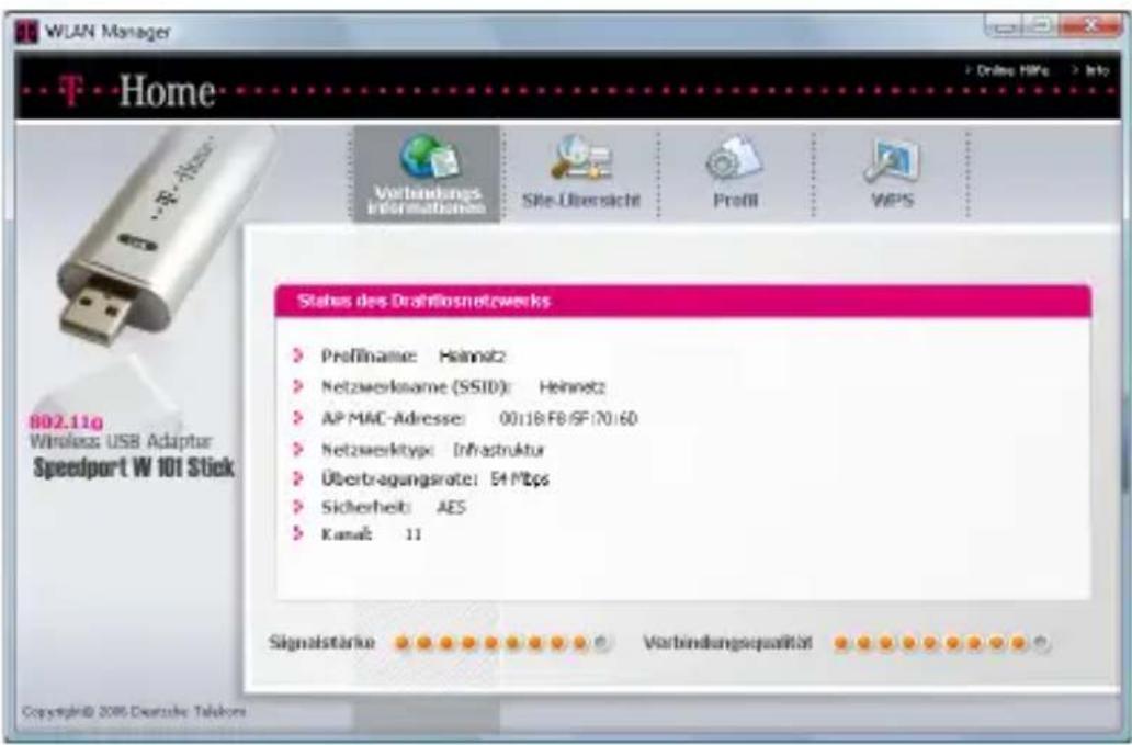 T-Mobile Speedport W 101 Stick - Menü Verbindungsinformationen - 2