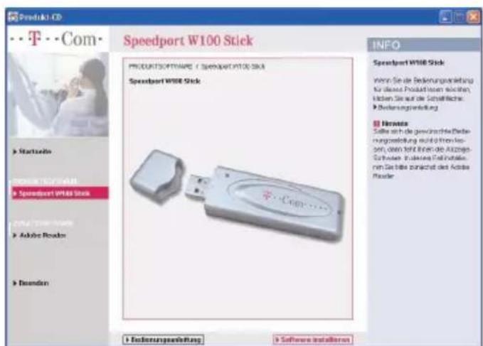 T-Mobile Speedport W 100 Stick - Installation: Windows XP - 2