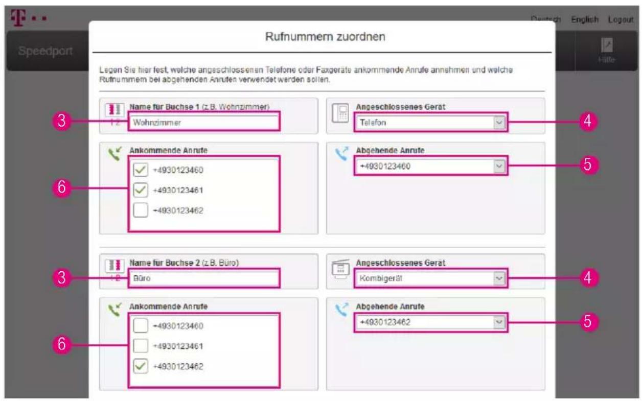 T-Mobile Speedport Smart - Rufnummern zuordnen (Fortsetzung) - 1