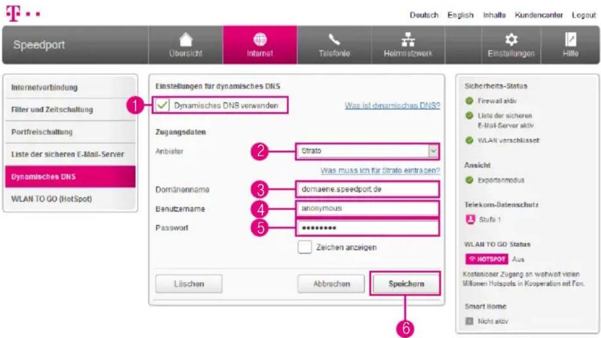 T-Mobile Speedport Smart 2 - Dynamisches DNS (Fortsetzung) - 1