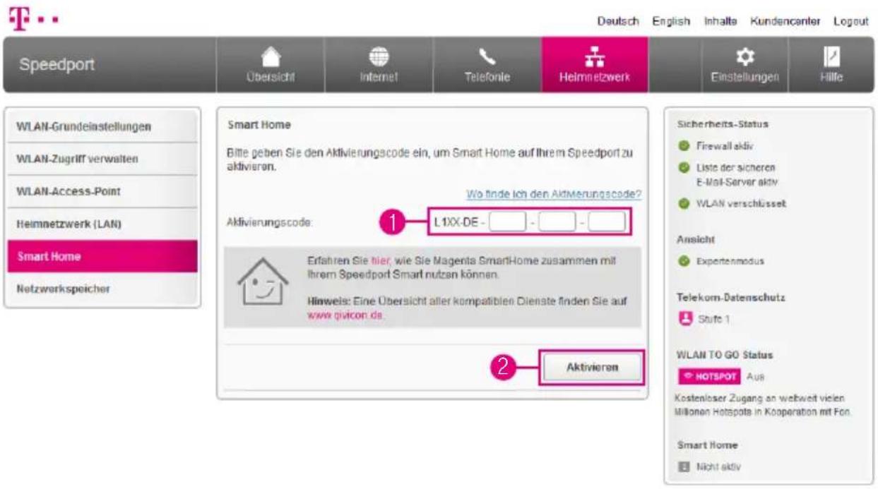 T-Mobile Speedport Smart 2 - Smart Home aktivieren (Fortsetzung) - 1