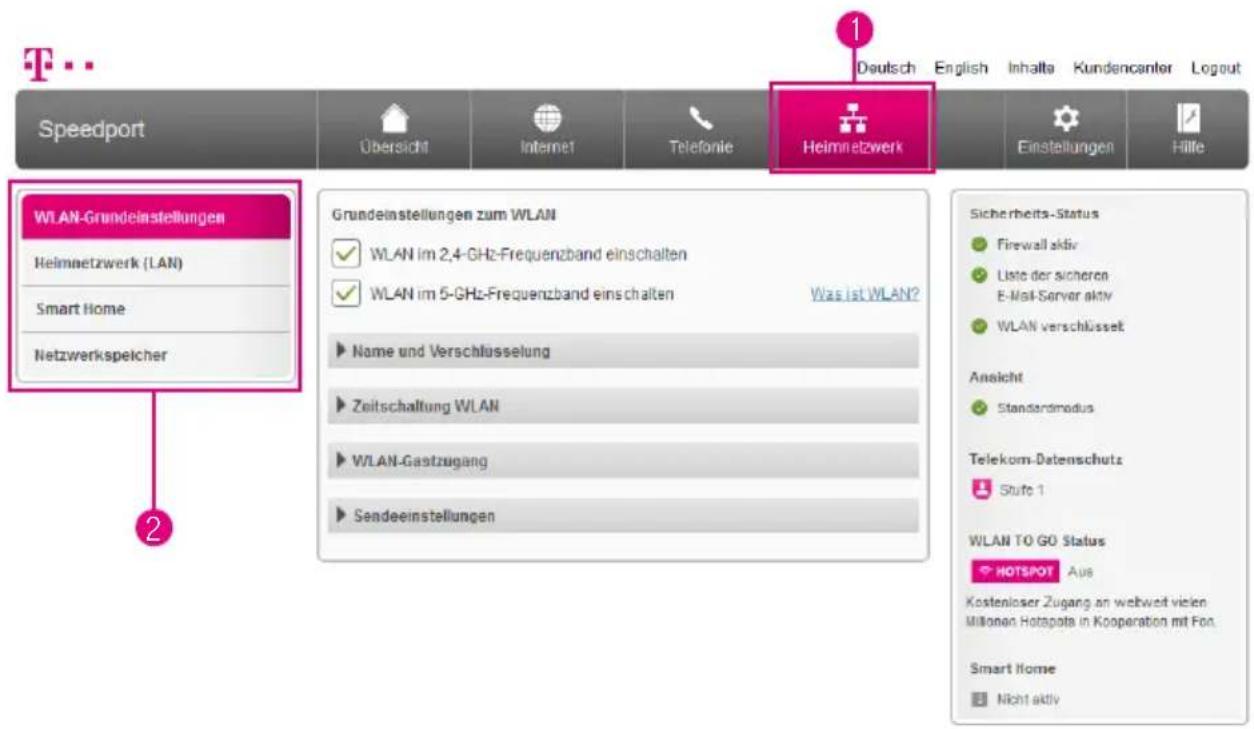 T-Mobile Speedport Smart 2 - Einstellungen zum Heimnetzwerk (Fortsetzung) - 1