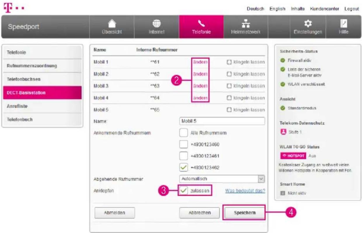 T-Mobile Speedport Smart 2 - Speedphone - Anklopfen während eines laufenden Gesprächs - 1